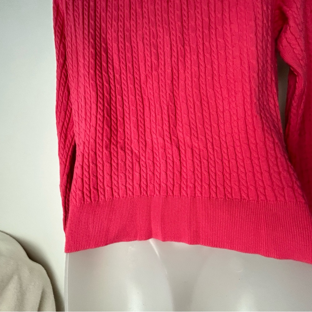 Talbots Barbiecore Pink Ribbed Sweater Small - Picture 5 of 10